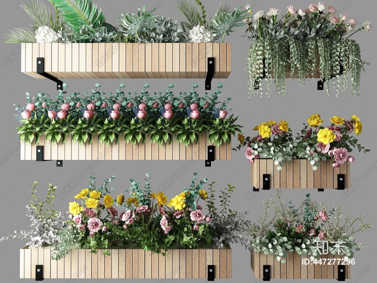 现代花艺陈设3D模型下载【ID:447277296】