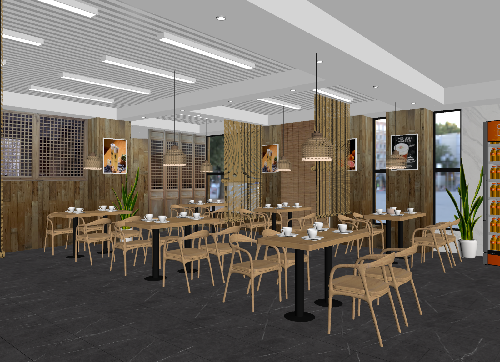 新中式咖啡厅3D模型下载【ID:1214417693】