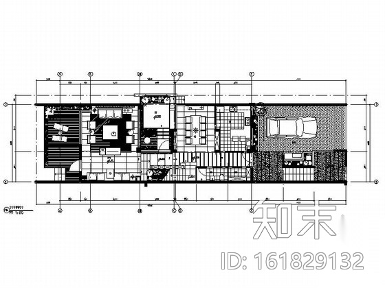 [深圳]新中式联排三层别墅施工图（含效果图）cad施工图下载【ID:161829132】