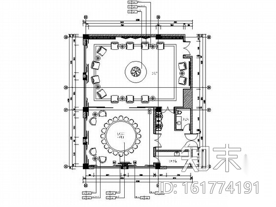 中餐厅大型VIP包厢室内装修图cad施工图下载【ID:161774191】