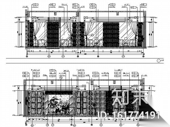 中餐厅大型VIP包厢室内装修图cad施工图下载【ID:161774191】