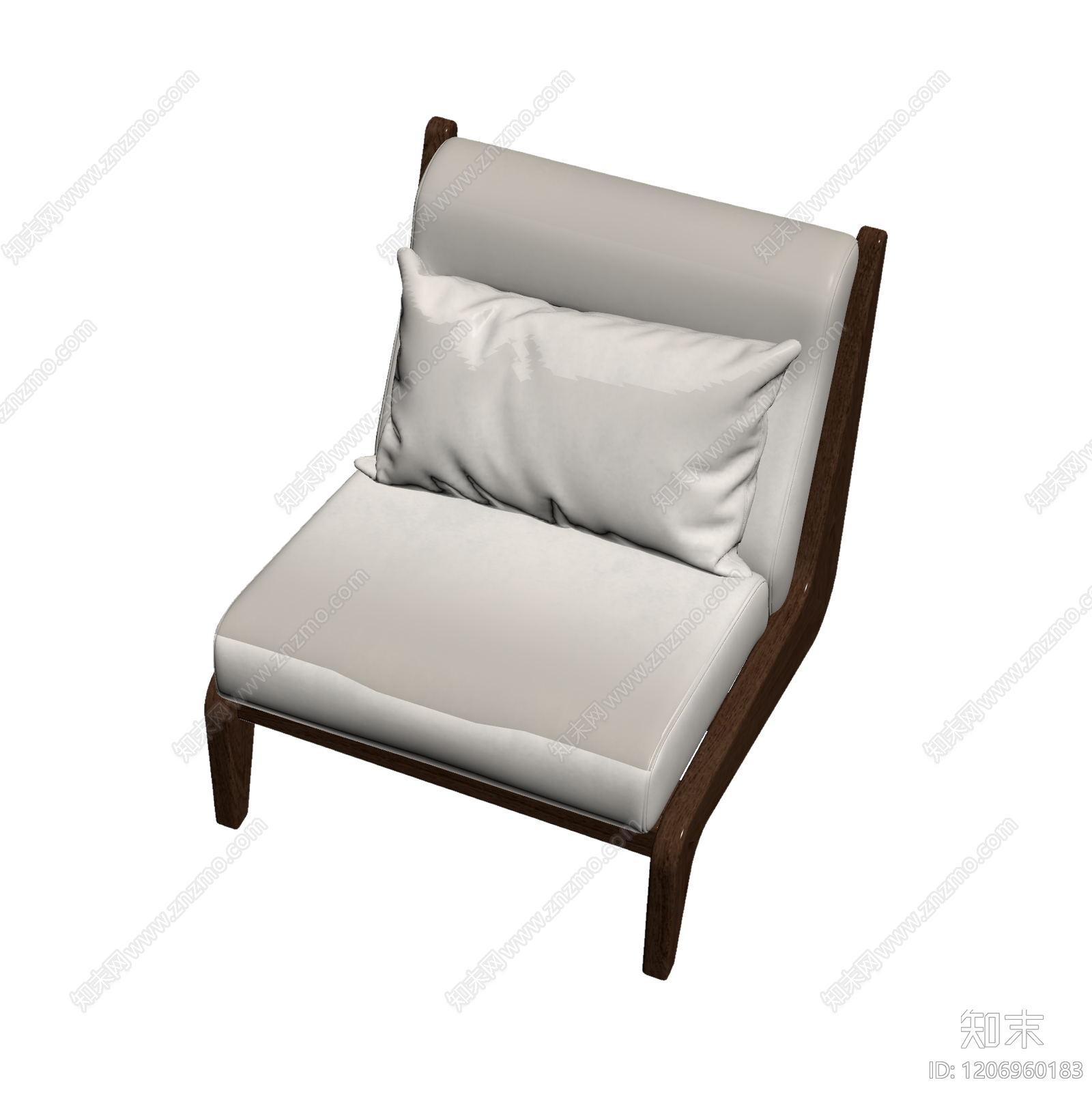 木质框架扶手椅3D模型下载【ID:1206960183】