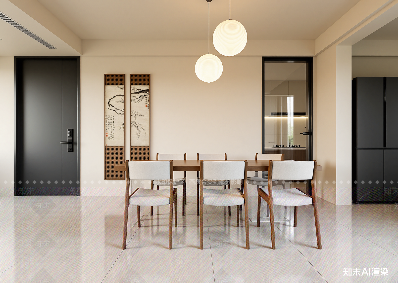 新中式家居餐厅3D模型下载【ID:1214972496】