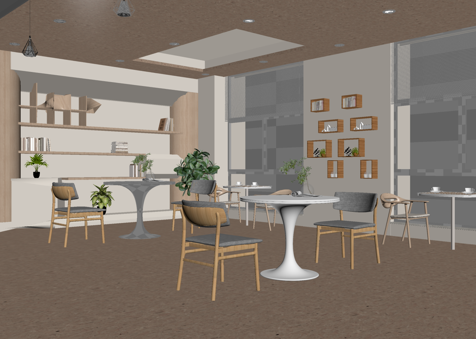 现代咖啡厅3D模型下载【ID:1214341561】