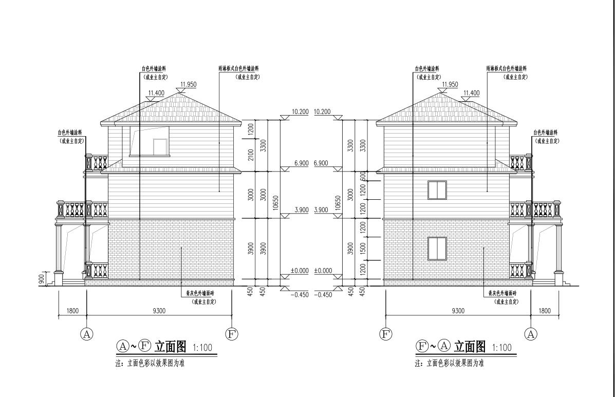 三层新农村砖混结构别墅建筑设计cad施工图下载【ID:166732172】