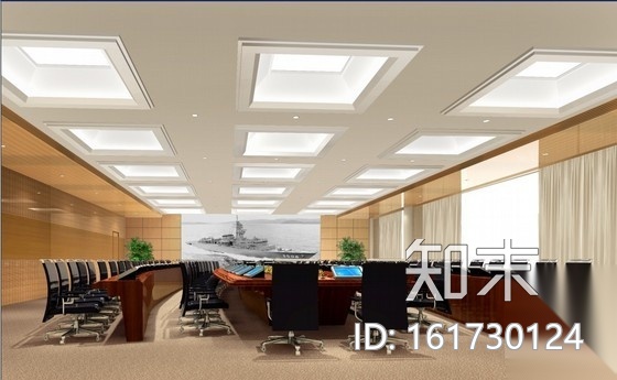 [哈尔滨]某大学会议室装修图（含效果和实景）cad施工图下载【ID:161730124】