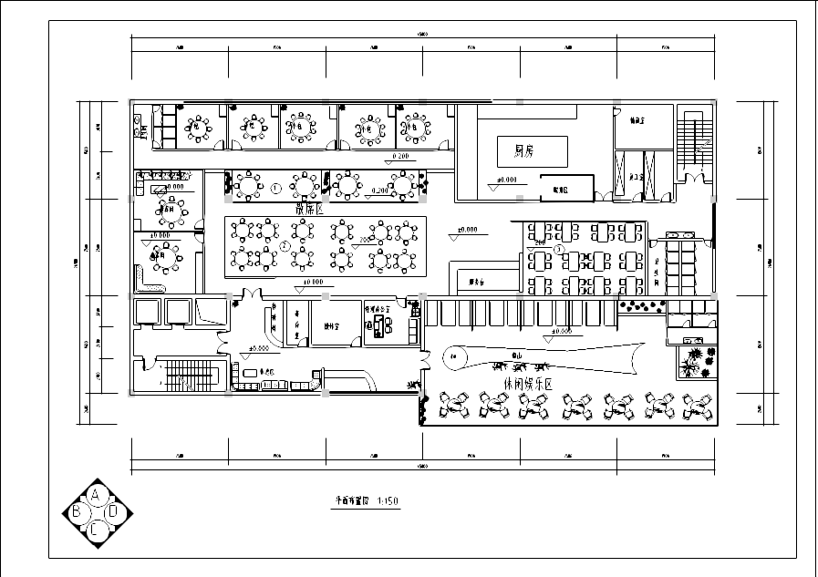 某古典风格中餐厅装修施工图（含20张图纸）施工图下载【ID:161750111】