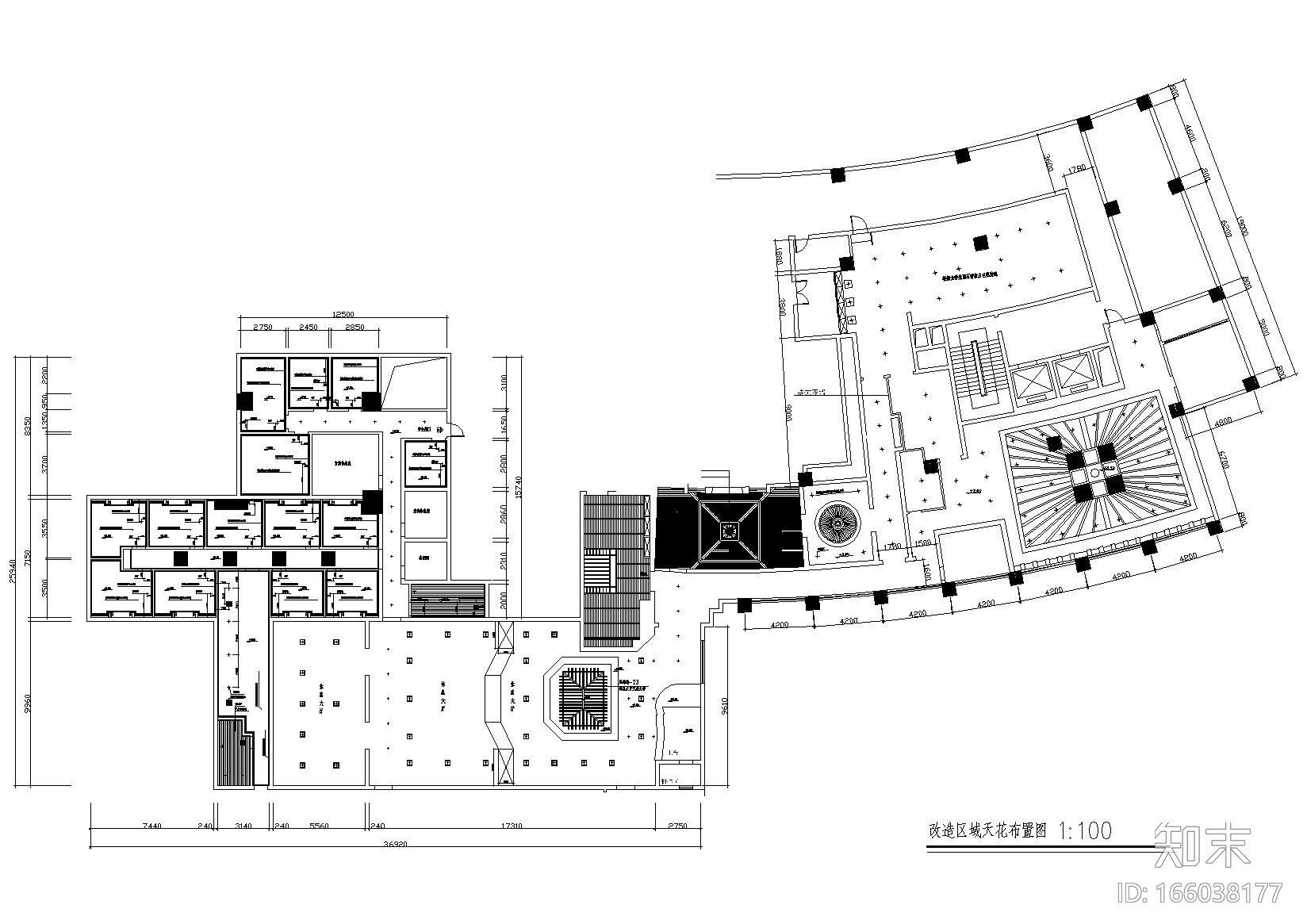 简易酒店室内改造装修设计项目施工图cad施工图下载【ID:166038177】