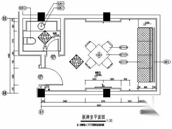 主题酒店棋牌室施工图施工图下载【ID:160710160】