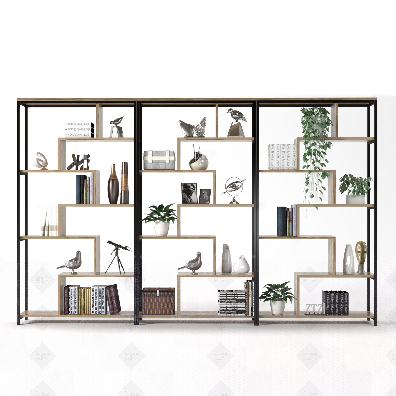 现代隔断装饰架3D模型下载【ID:1111945214】