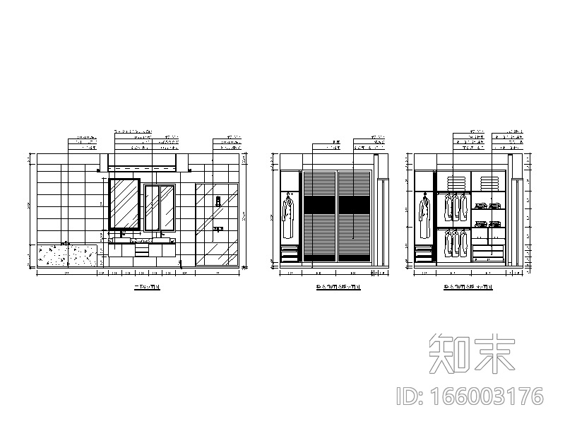 整套现代风格复式楼设计CAD施工图（含效果图）cad施工图下载【ID:166003176】