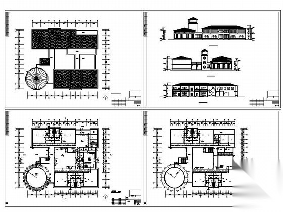 某二层简欧式八班幼儿园建筑方案图cad施工图下载【ID:166210124】