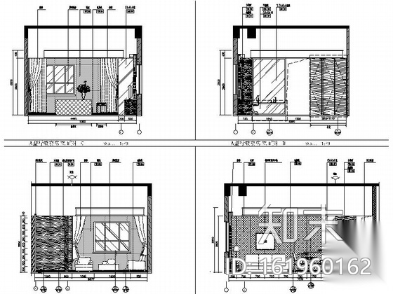 [重庆]四星级现代简约酒店行政套房室内设计施工图cad施工图下载【ID:161960162】