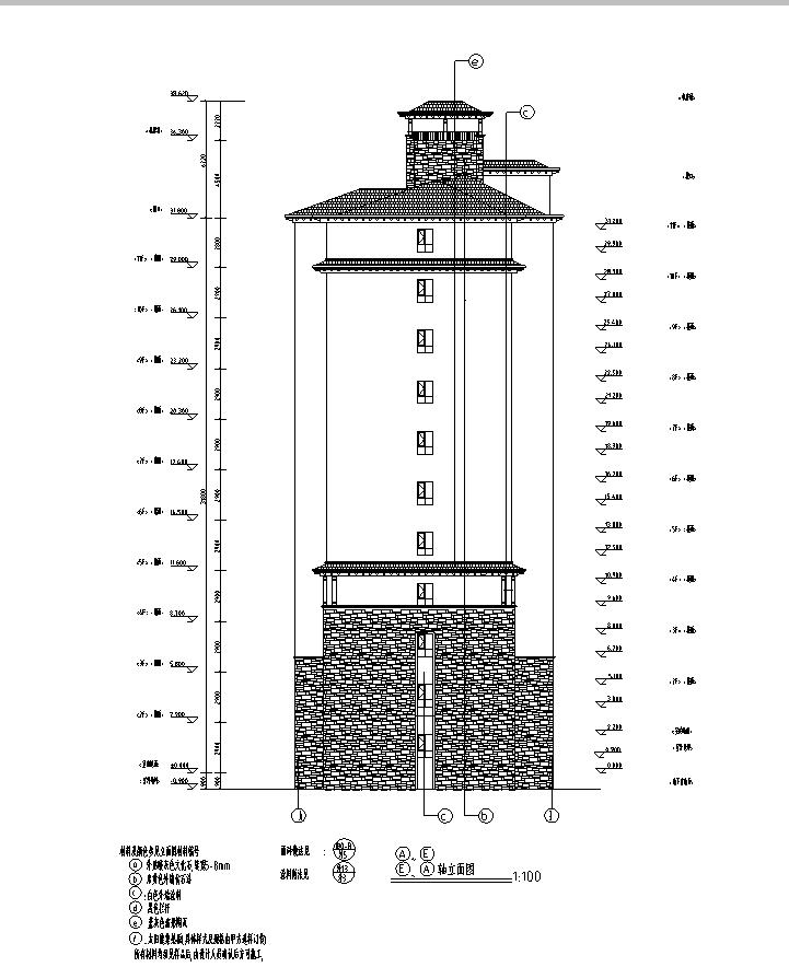 [宁夏]11层新中式风格剪力墙结构住宅小区建筑施工图cad施工图下载【ID:167534117】