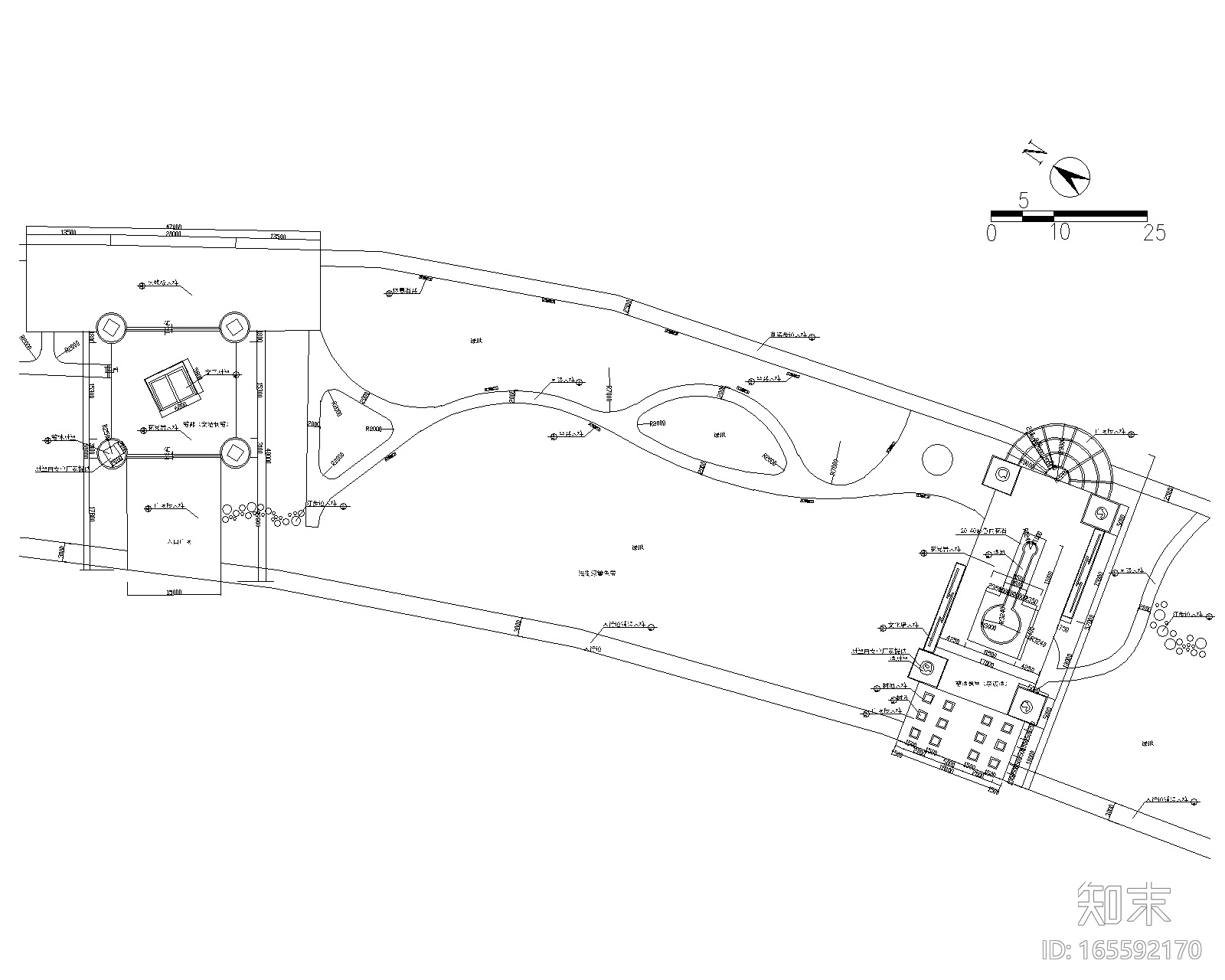 [江西]某滨湖公园景观设计施工图cad施工图下载【ID:165592170】