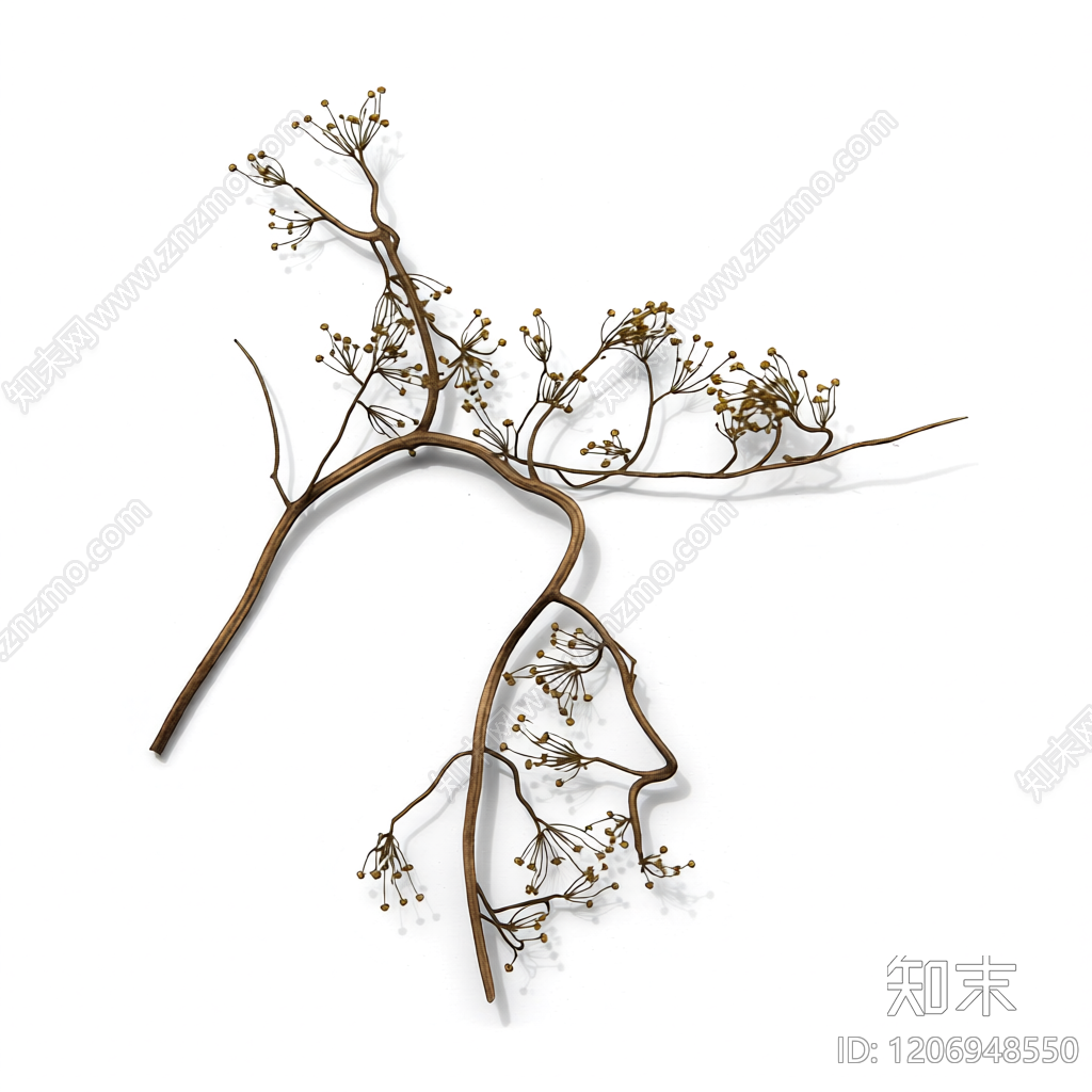 金属枝条装饰雕塑3D模型下载【ID:1206948550】