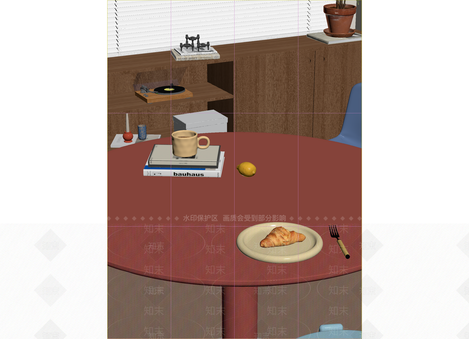 复古餐桌3D模型下载【ID:1214694143】
