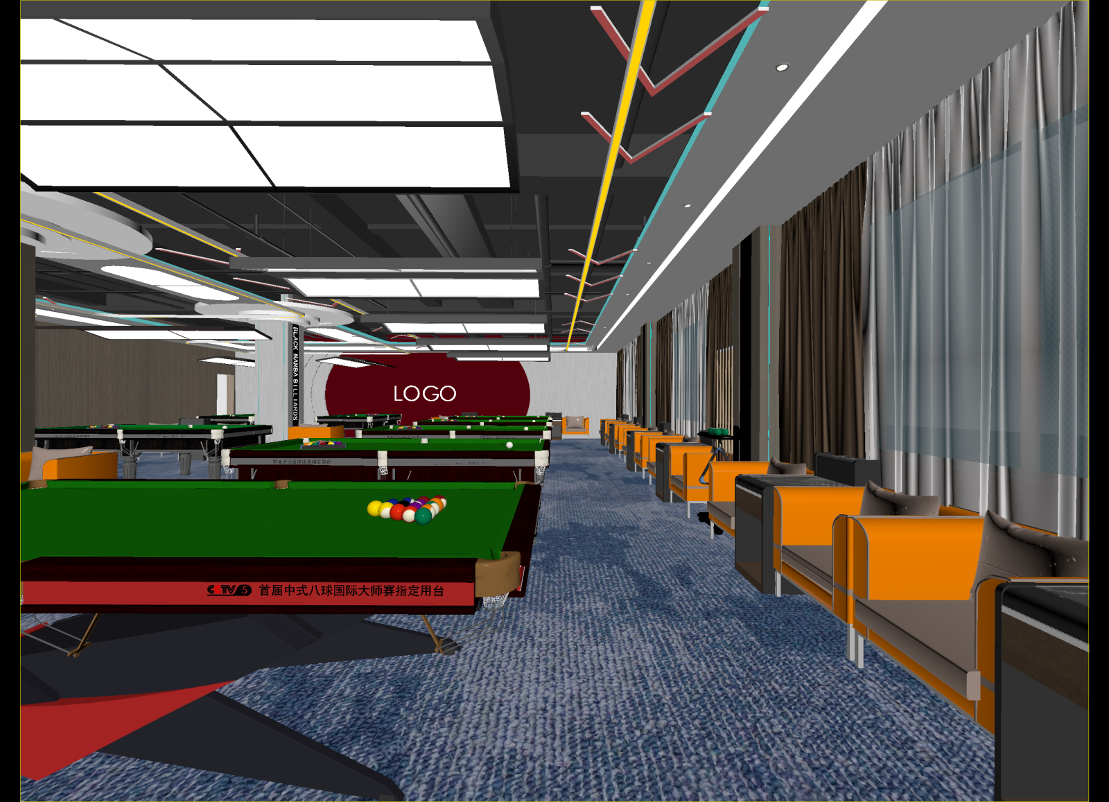 现代台球室3D模型下载【ID:1214724555】
