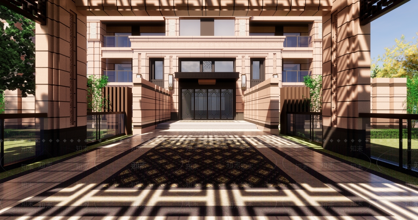 新古典入户大门SU模型下载【ID:172383191】