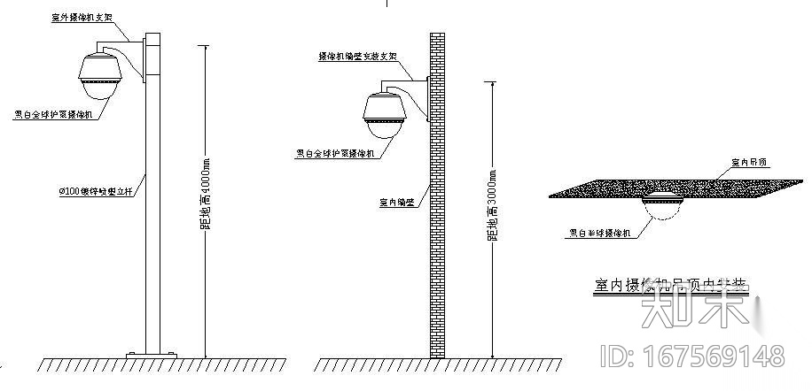 室外摄像机安装方式图施工图下载【ID:167569148】