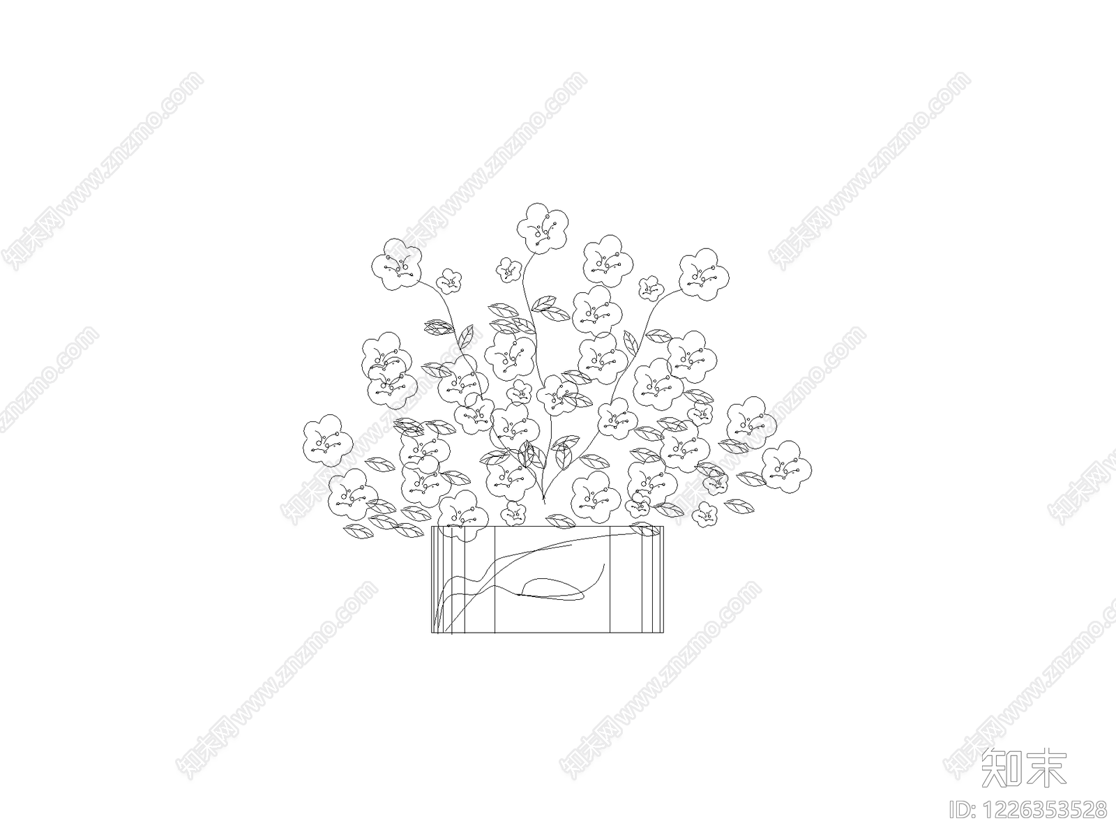 现代花CAD图纸