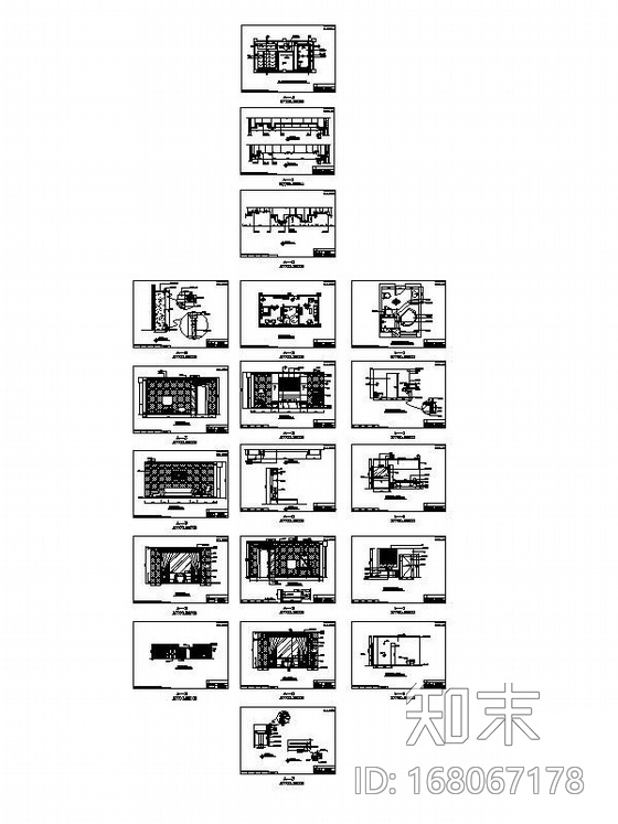 休闲酒店套房装修图施工图下载【ID:168067178】