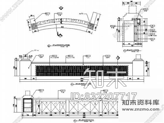 图块/节点酒店大堂服务台详图施工图下载【ID:832207717】