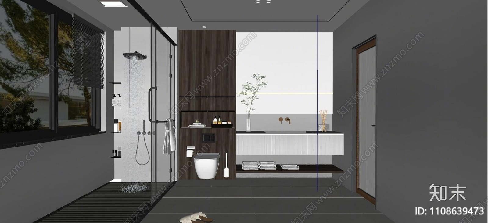 现代卫生间SU模型下载【ID:1108639473】