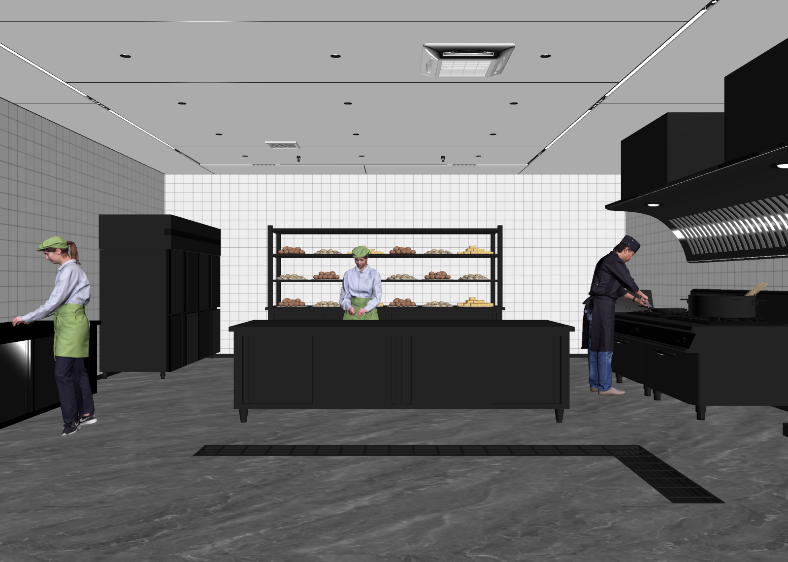 现代后厨3D模型下载【ID:1214741352】