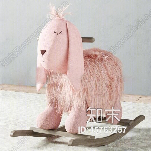 现代毛绒兔木马3D模型下载【ID:45763257】