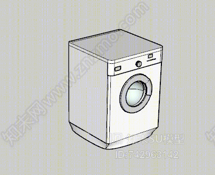 现代风格滚筒洗衣机SU模型下载【ID:742963142】