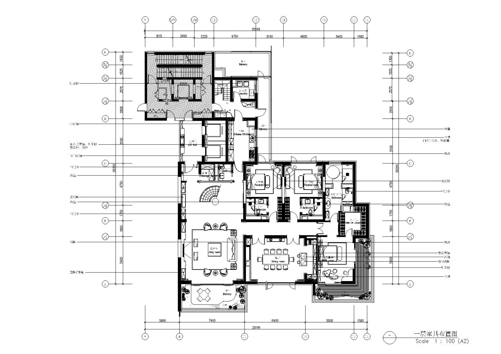 [上海]-汤臣一品复式豪宅730㎡施工图+效果cad施工图下载【ID:160015154】