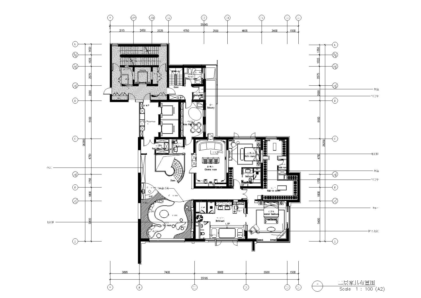 [上海]-汤臣一品复式豪宅730㎡施工图+效果cad施工图下载【ID:160015154】