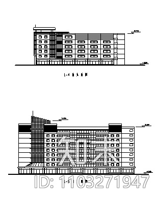 某市中心七层带地下室写字楼建筑施工cad图_写字楼施工施工图下载【ID:1103271947】