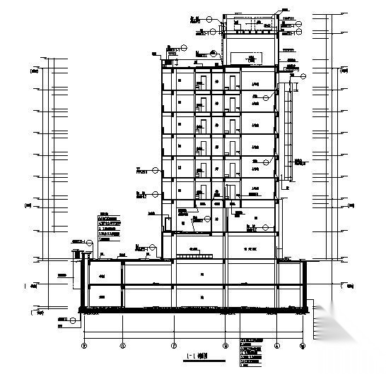 成都市某七层人民银行商住楼建筑施工图cad施工图下载【ID:149851109】