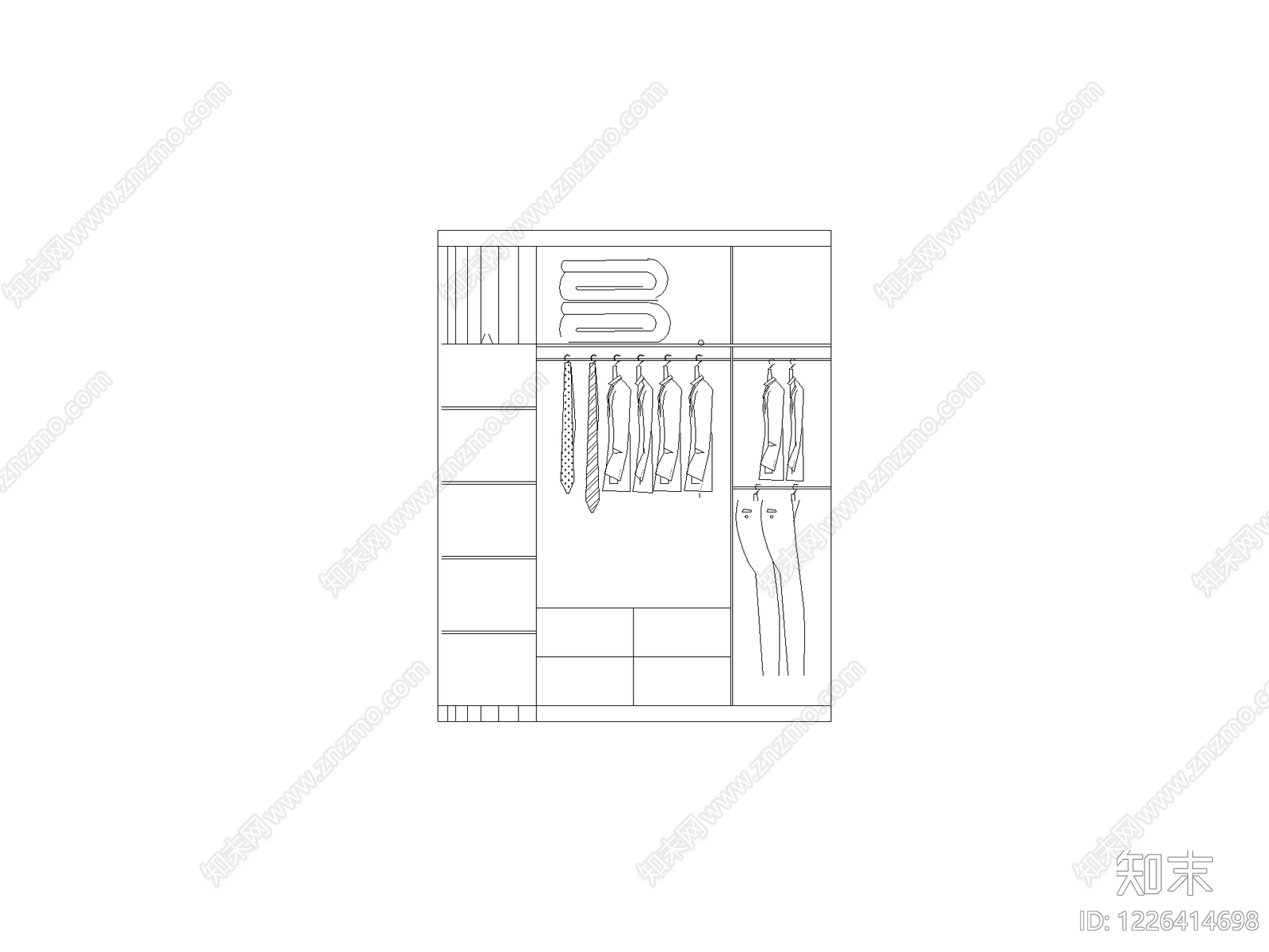 柜子平立面cad施工图下载【ID:1226414698】