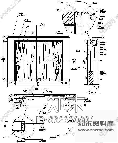 图块/节点欧式窗cad施工图下载【ID:832330801】
