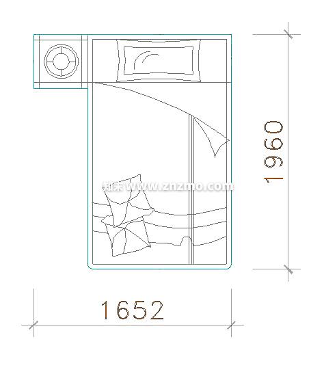 单人床cad施工图下载【ID:178872190】
