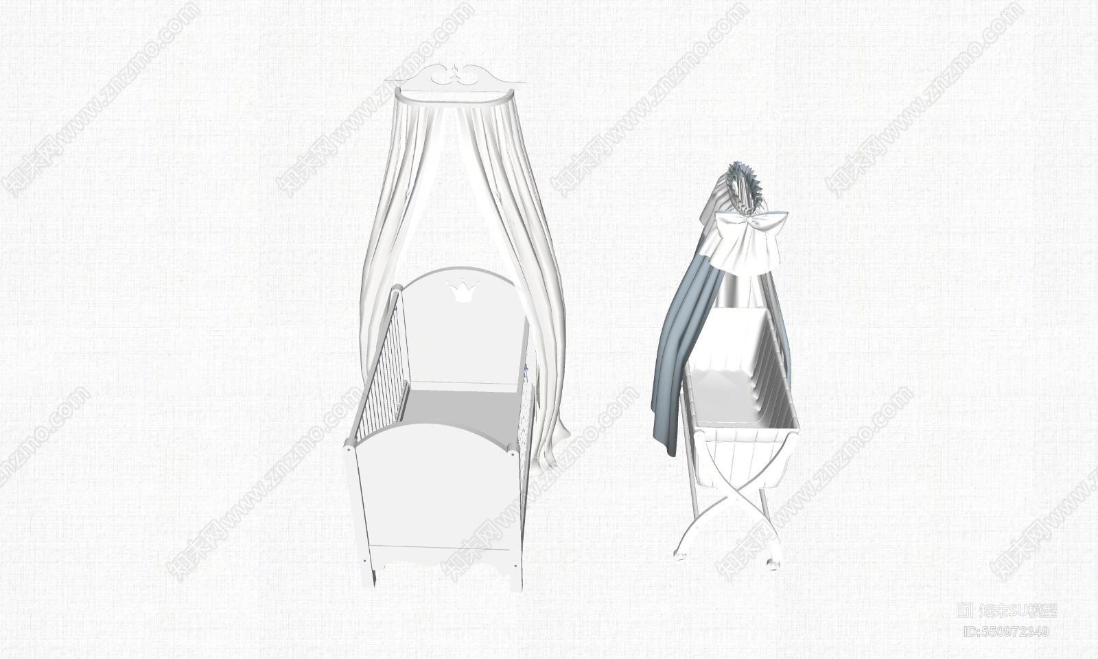 现代风格儿童床SU模型下载【ID:550972349】