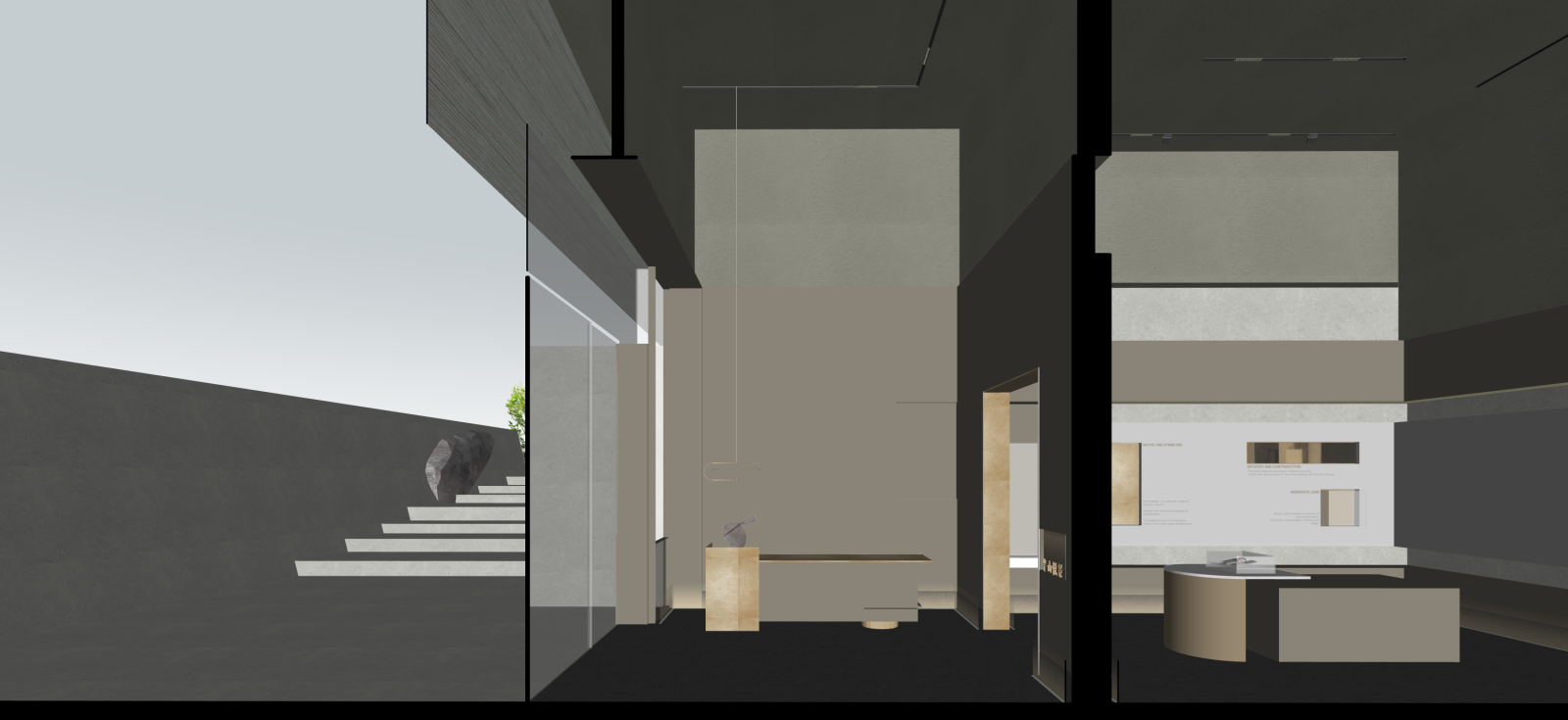 现代艺术展厅SU模型下载【ID:1222287194】