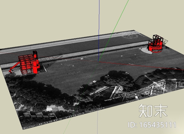 建筑设计大师屈米拉维莱特公园SU模型施工图下载【ID:165435111】