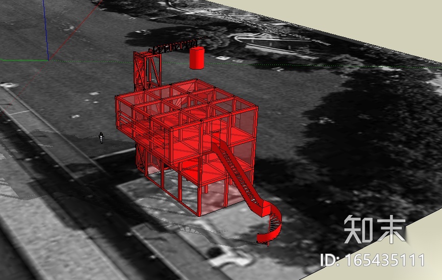 建筑设计大师屈米拉维莱特公园SU模型施工图下载【ID:165435111】