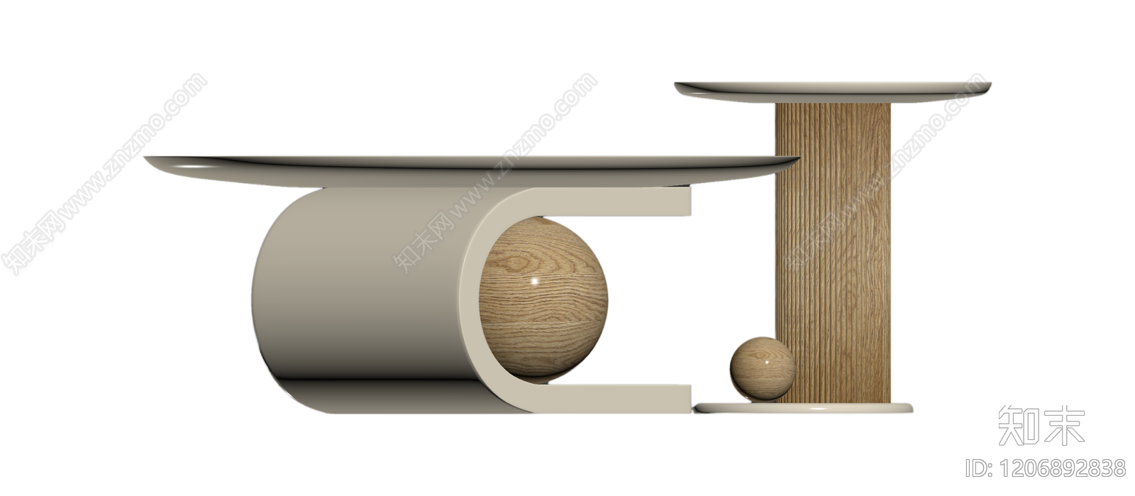 双球桌组合家具3D模型下载【ID:1206892838】