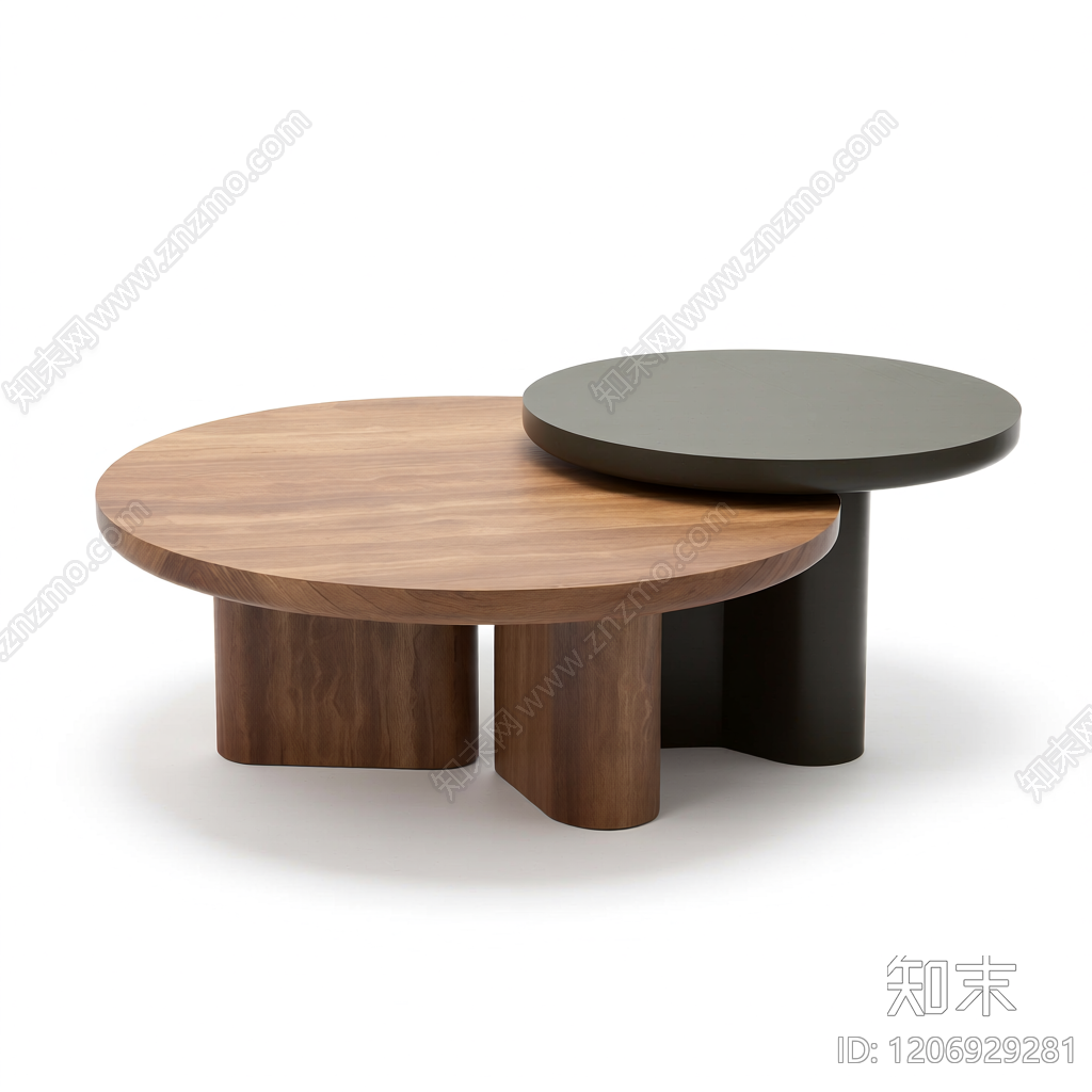 双层圆形茶几组合3D模型下载【ID:1206929281】