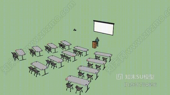 讲课教室SU模型下载【ID:930784696】