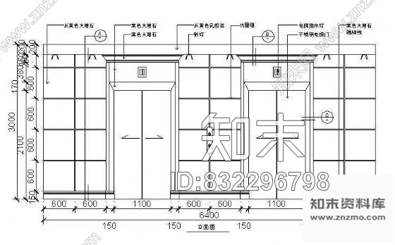 电梯间cad施工图下载【ID:832296798】