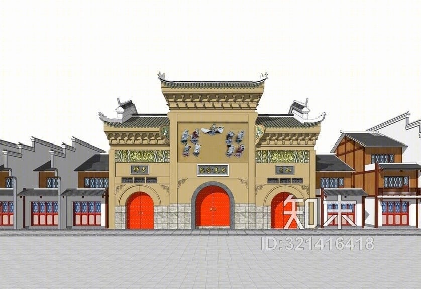 广东会馆SU模型下载【ID:321416418】