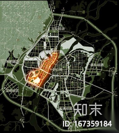 [江西]新区城市形象夜景规划与设计方案cad施工图下载【ID:167359184】