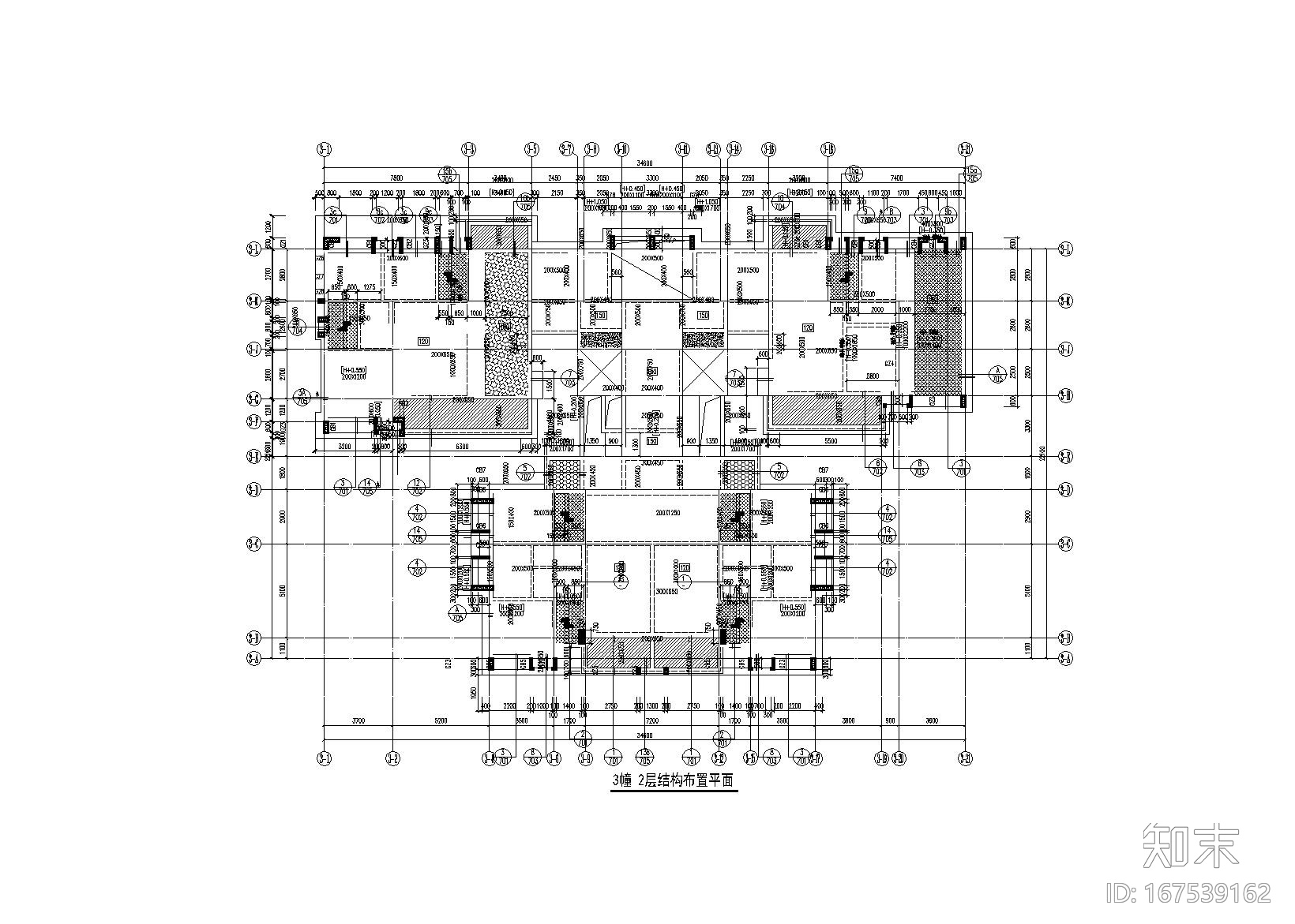 框剪结构高层住宅楼cad施工图下载【ID:167539162】