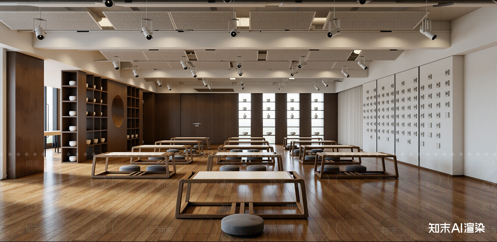 新中式教室SU模型下载【ID:1215938299】